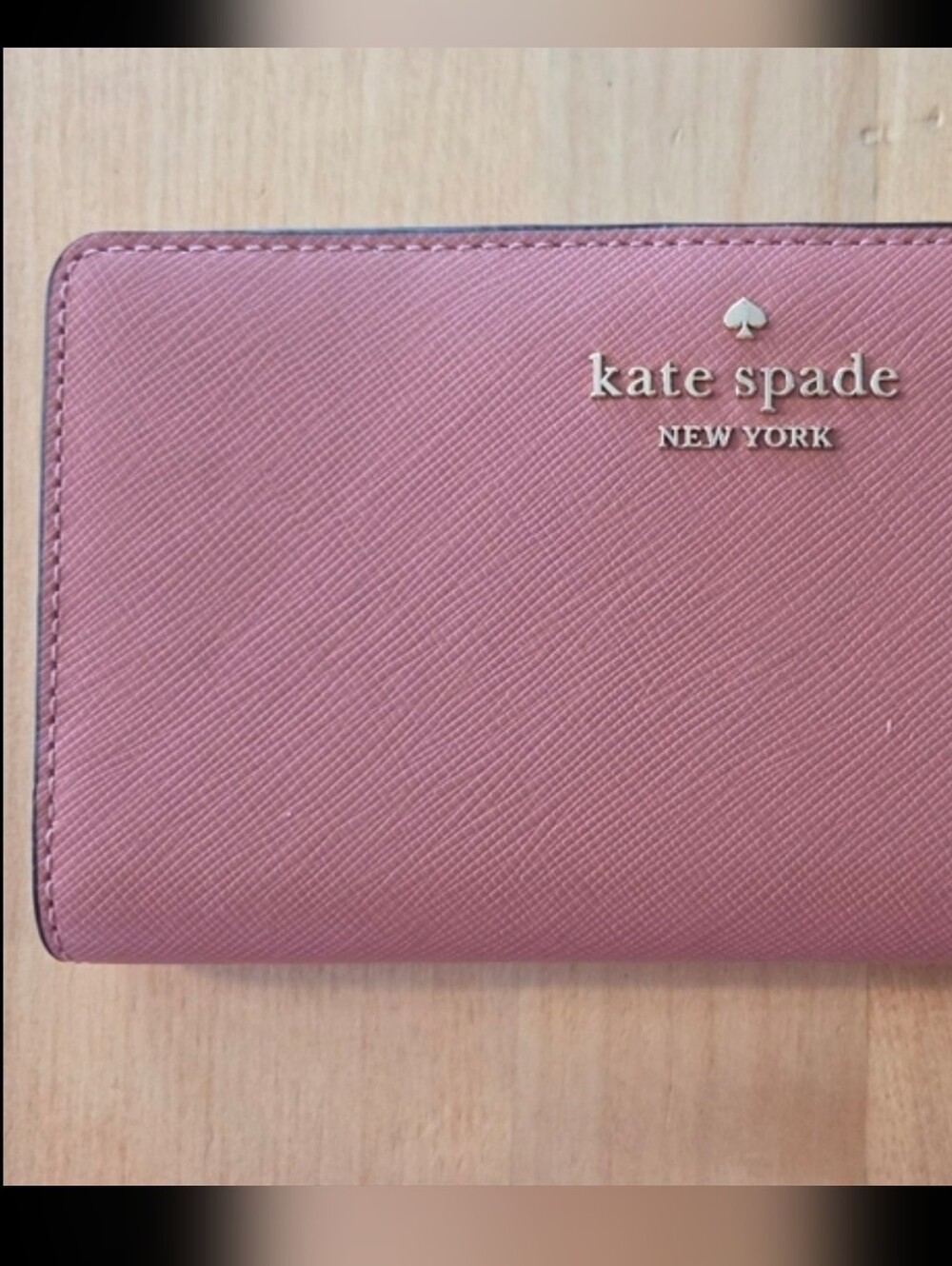 New* Kate Spade Pink Snap Wallet with Gold Accents *